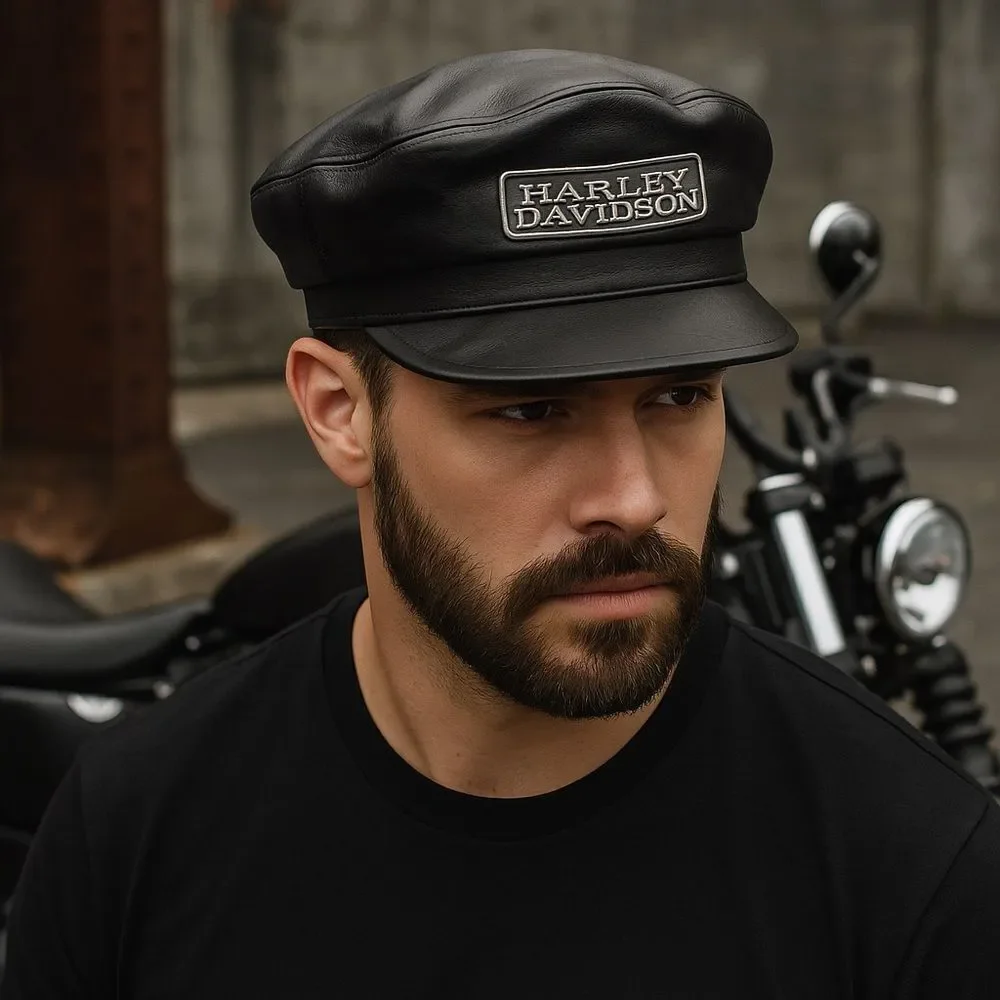 🔥 Vintage Harley-Davidson Leather Cap - XL